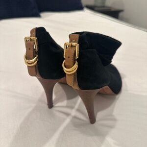 Tory Burch Ankle Boot Stiletto Black Suede Size 6.5M